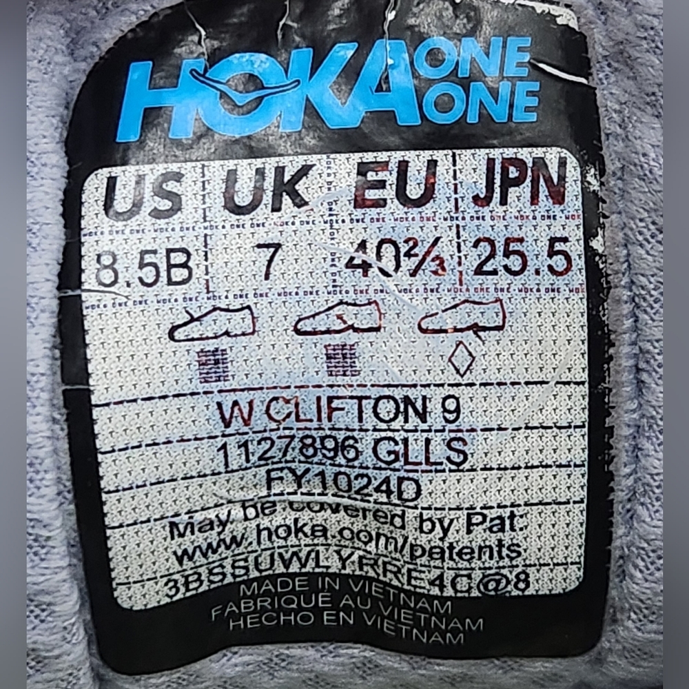 Hoka One One Clifton 9 Athletic Running Blue Pink Sneaker Women's Size 8.5 B - Picture 9 of 9